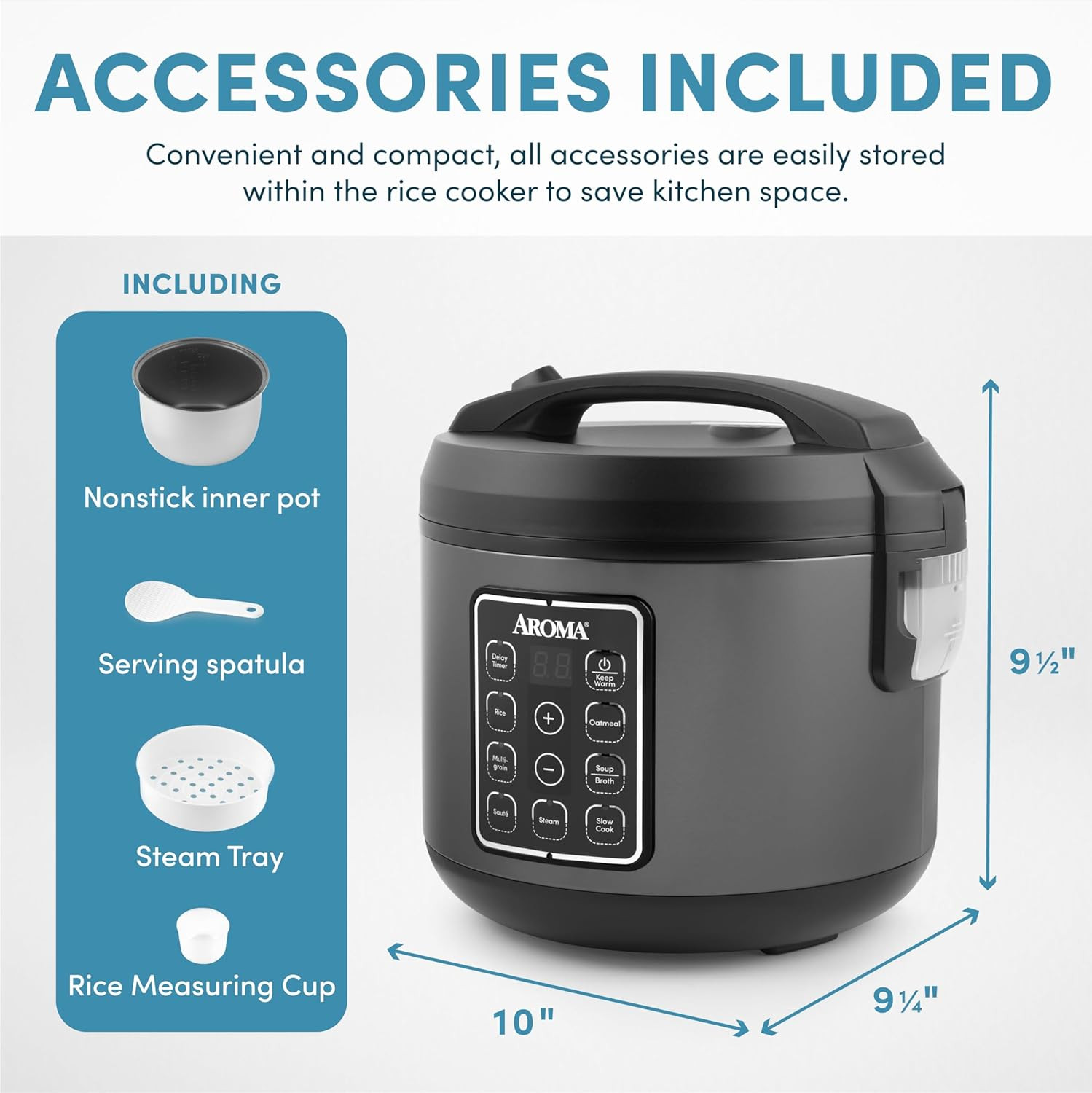 ® 12-Cup (Cooked) Digital Rice & Grain Multicooker (ARC-966BD), Black
