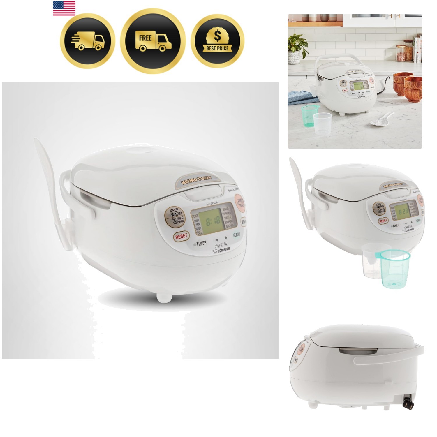 NS- 5-1/2-Cup Neuro Fuzzy Rice Cooker and Warmer, White