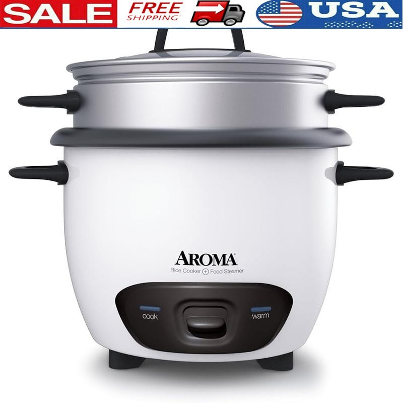 14 Cup Rice Cooker Food Steamer One-Touch Keep Warm Glass Lid Spatula Tray New