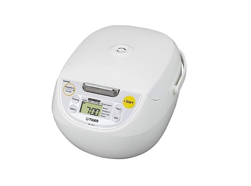 Tiger JBV-S10U 5.5 Cup 1.0L Microcomputer Rice Cooker Warmer Steamer NOB-White