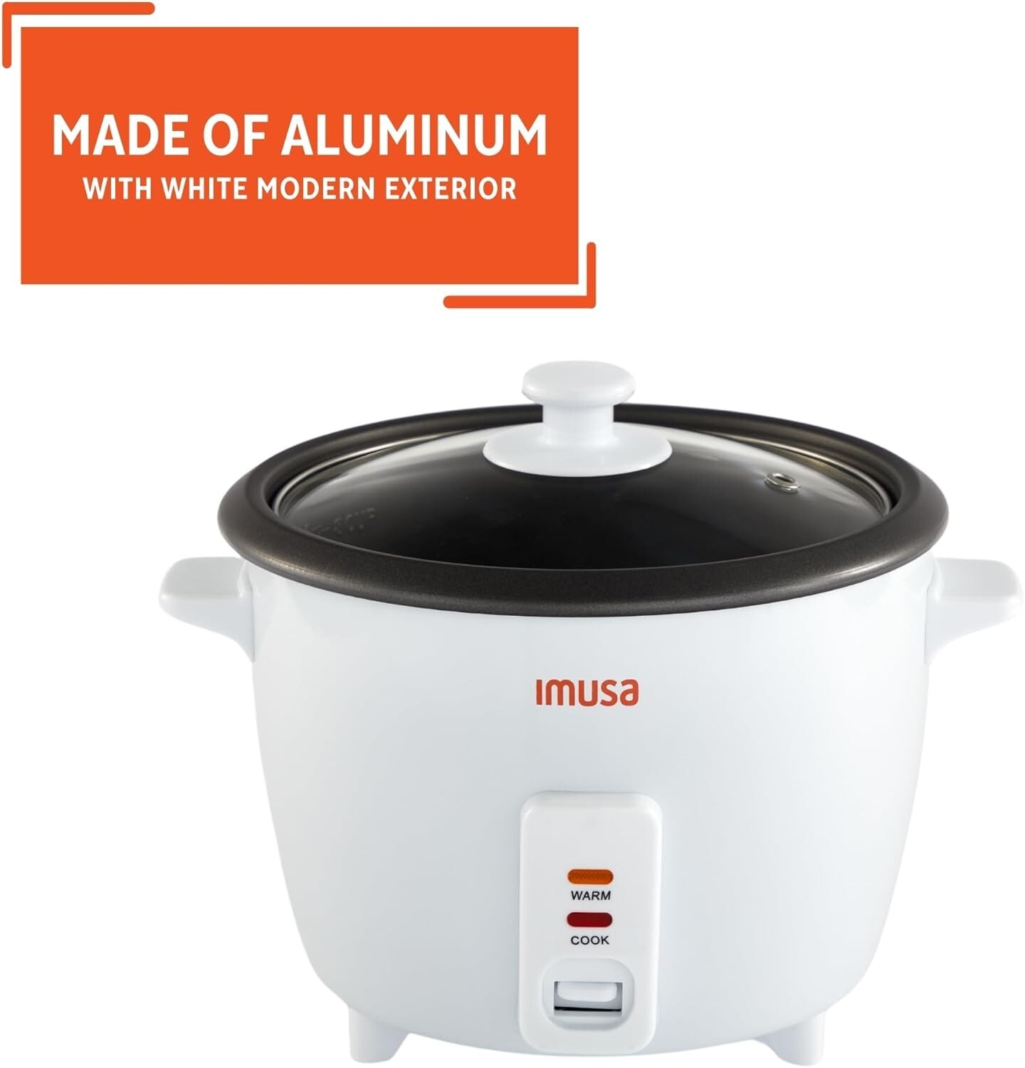 Compact Nonstick Electric Rice Cooker: 8-Cup Capacity with Measuring Spoon & Cup