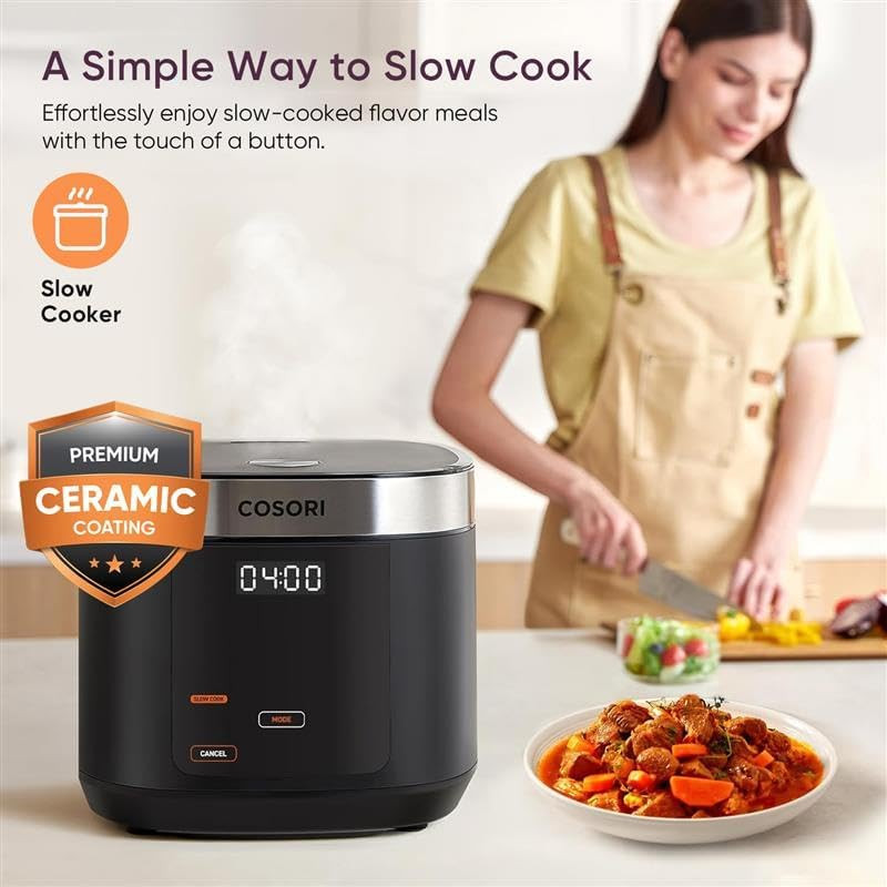 Rice Cooker 10 Cup, 24H Keep Warm, Non-Stick Ceramic Inner Pot, 18 Functions Fuz