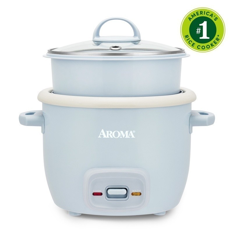 4-Cup Rice Cooker Food Steamer Nonstick Ceramic Automatic Shut-Off Pop-Up Basket