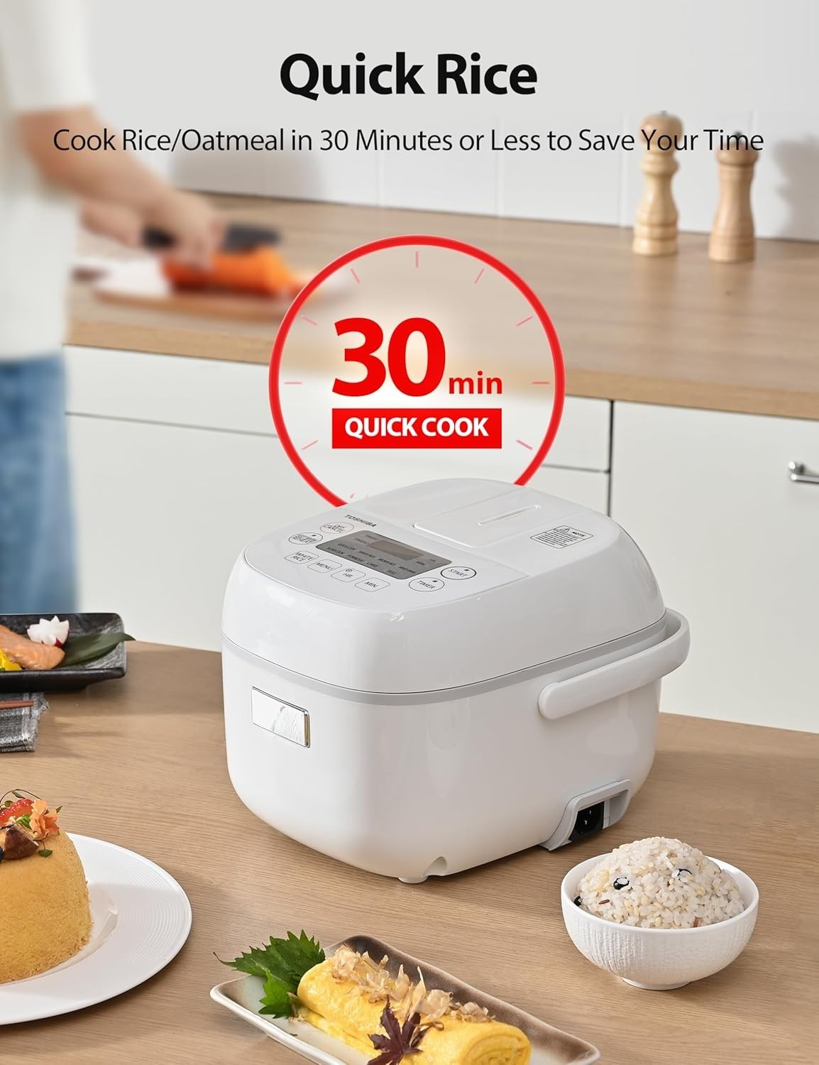 Mini Rice Cooker 3 Cups Uncooked Rice Cooker Steamer & Warmer One-Touch Cooking