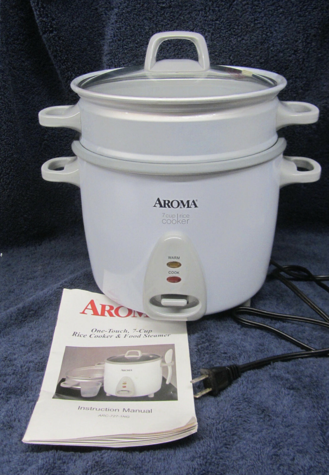 Aroma 14-Cup Cooked 7-Cup UNCOOKED Rice Cooker with STEAMER INSERT & Booklet