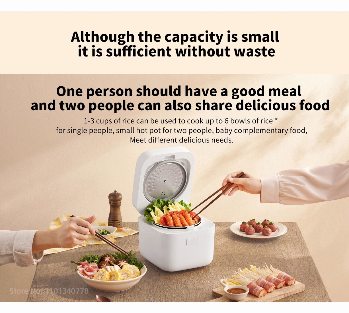 Xiaomi Rice Cooker 2 1.5L Multi Function App Touch Control Non Stick Quick Cook