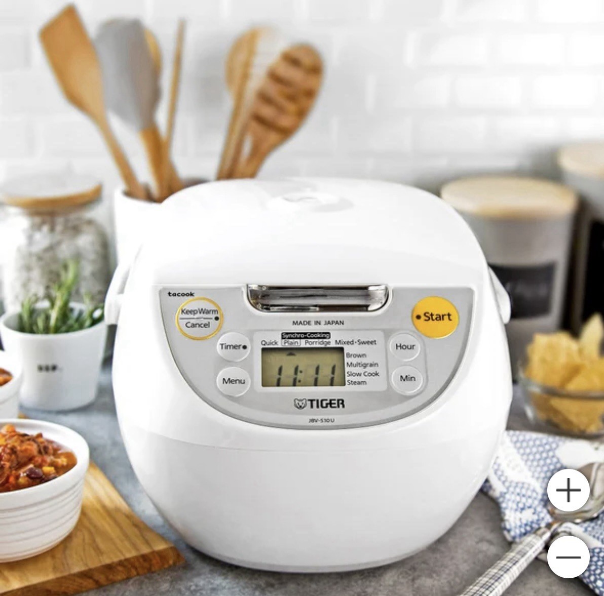Tiger, 5.5-Cup Micom Rice Cooker, Steamer and Warmer | 10 Meal Settings