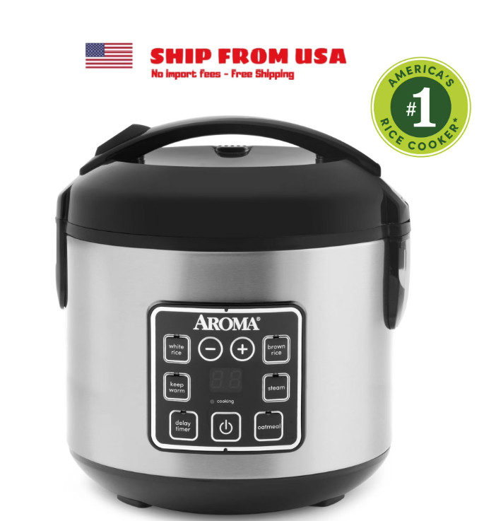 AROMA® 8-Cup Digital Rice Cooker & Food Steamer with Bonded Granite® Nonstick
