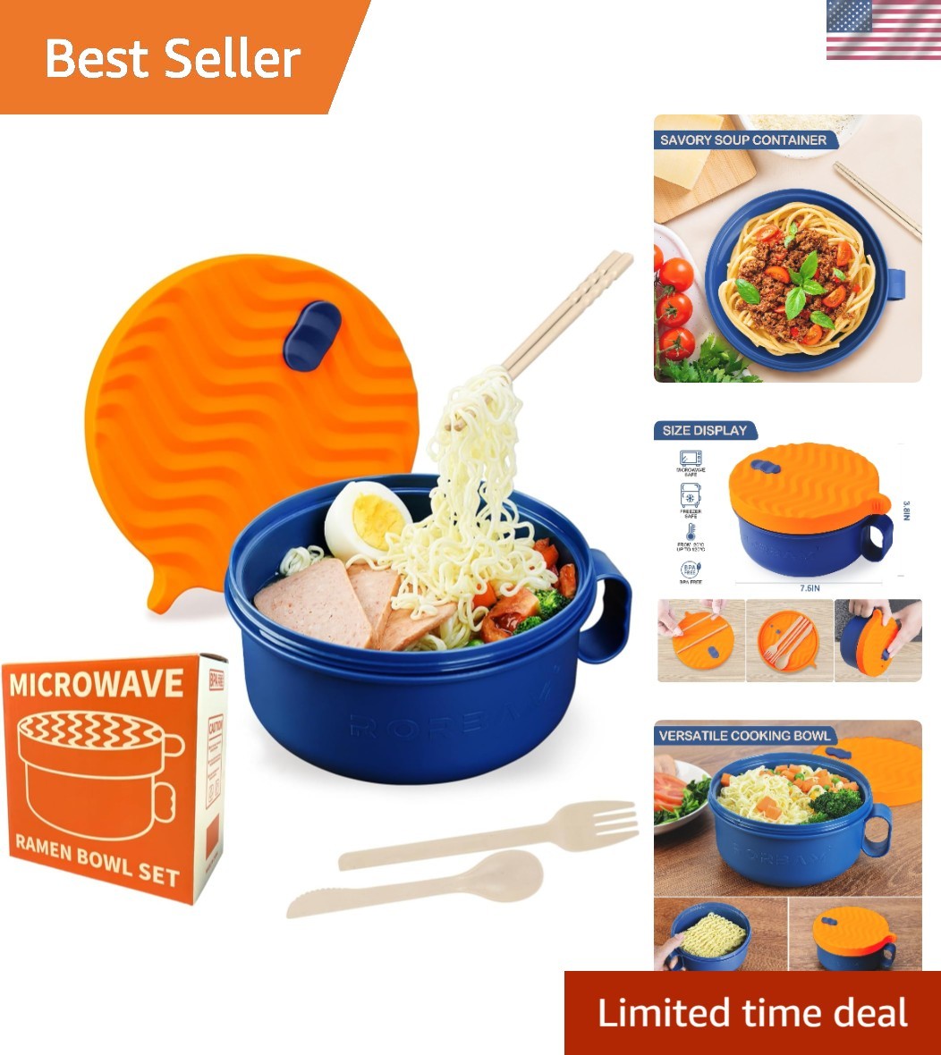 48 oz Microwave Ramen Cooker – Stylish, BPA-Free Noodle Bowl for Quick Meals