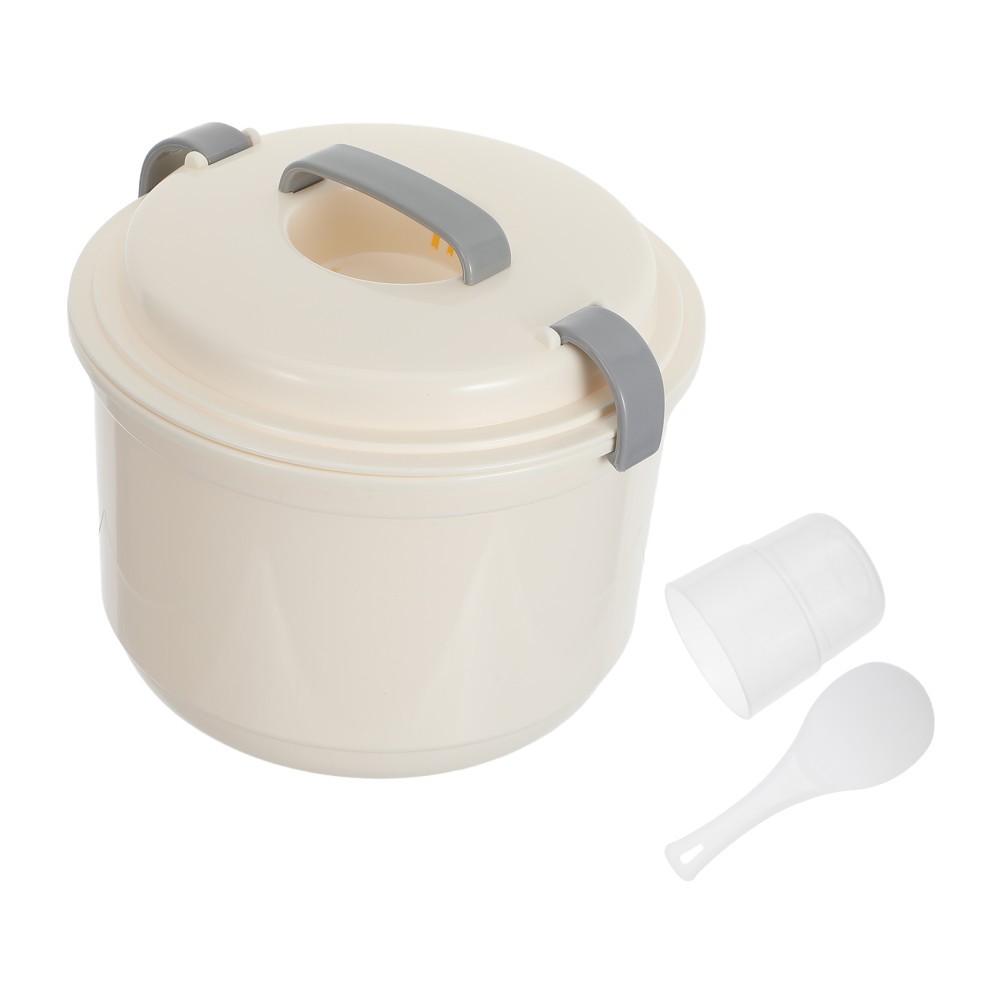Reusable Microwave Rice Cooker for Home PP Plastic Steamer Pot Beige