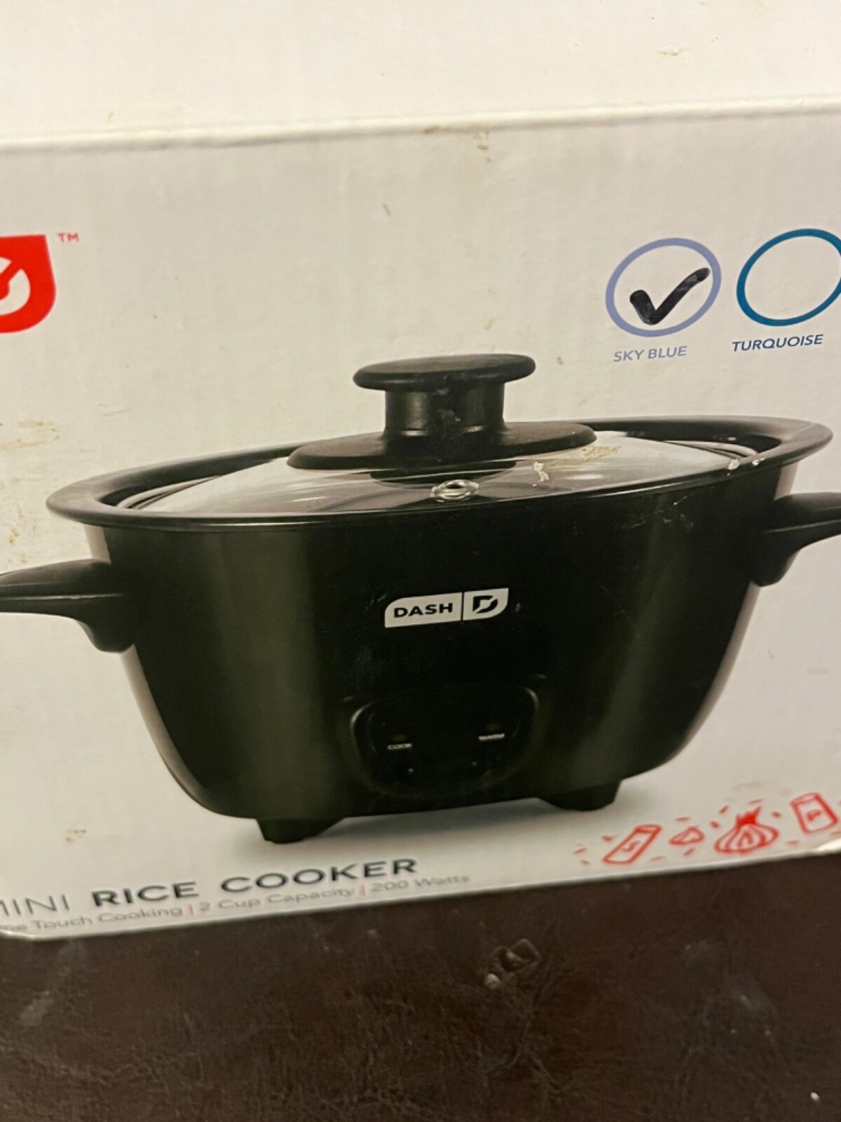 🔥Dash Mini Rice Cooker. Sky Blue. 2 Cup Capacity. New.