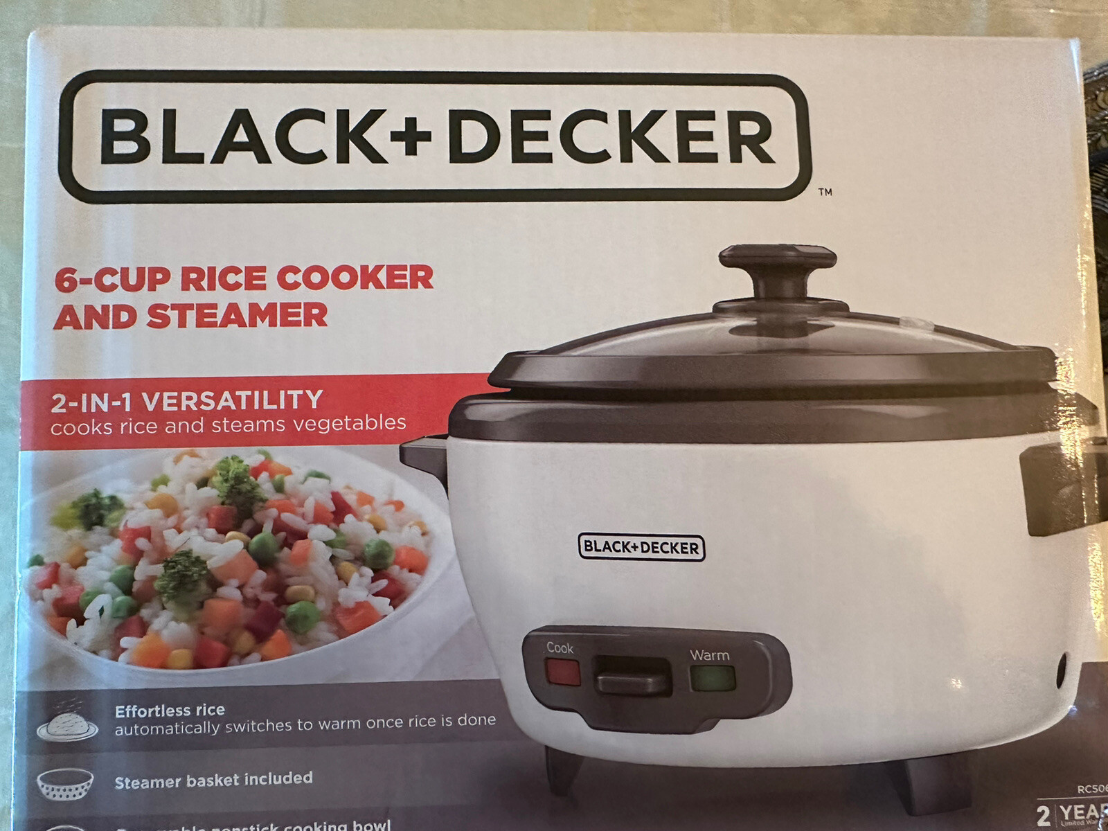 Rice Cooker And Steamer 6 Cup Black And Decker Sealed New In Box
