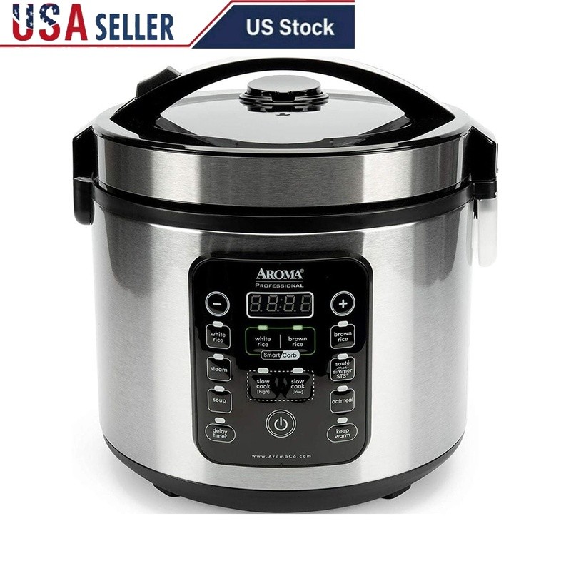 20-Cup Digital Rice Cooker Food Steamer SmartCarb 10 Functions Nonstick Pot New