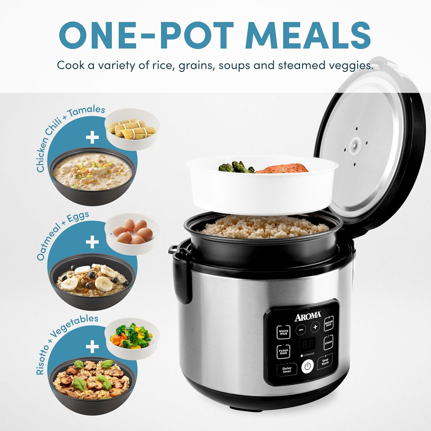 ® Corecoat™ Digital Rice Cooker & Steamer for Brown Rice with Nonstick Ceramic C