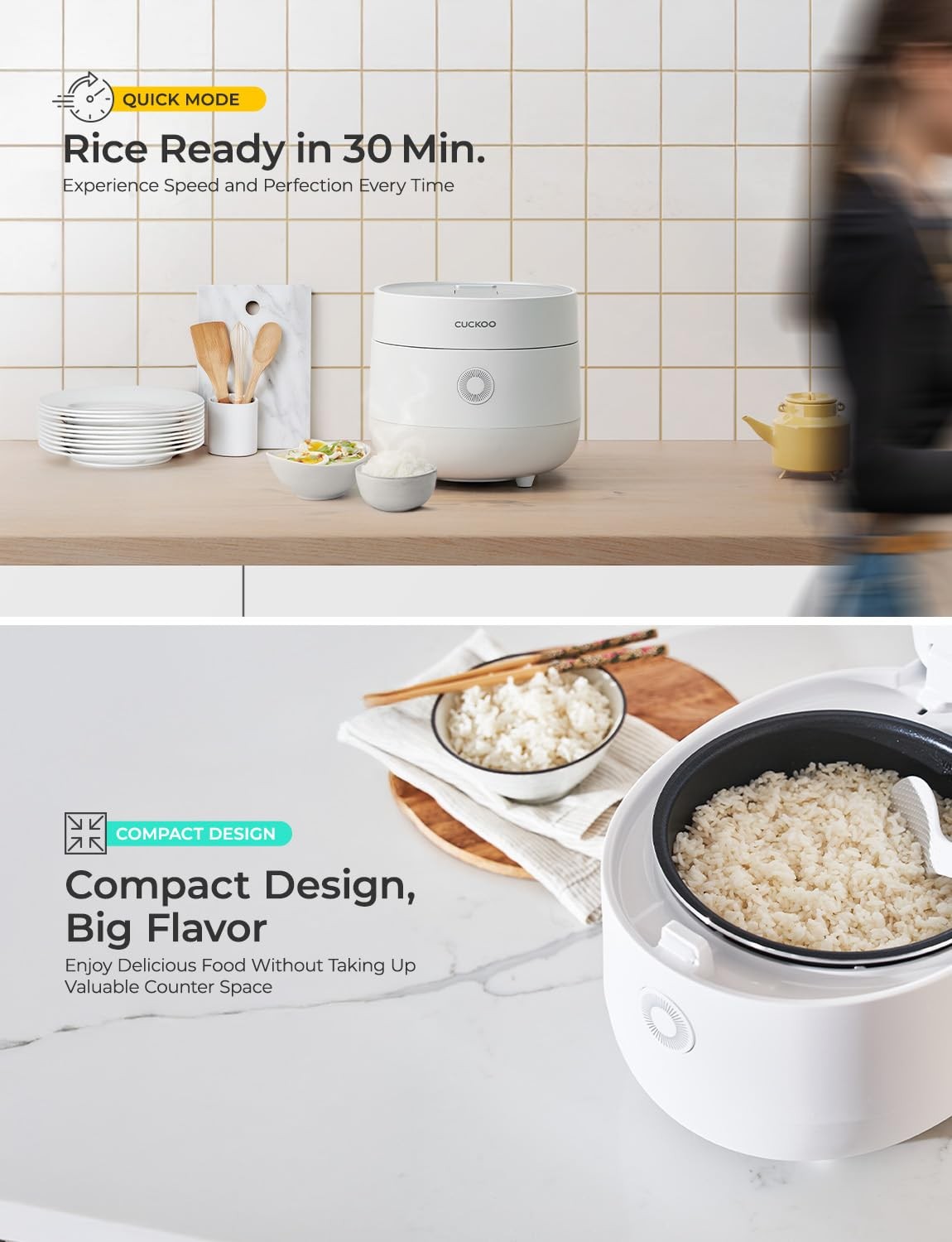 CUCKOO Micom Rice Cooker 3-Cup Uncooked / 6-Cup Cooked with Nonstick Inner Pot