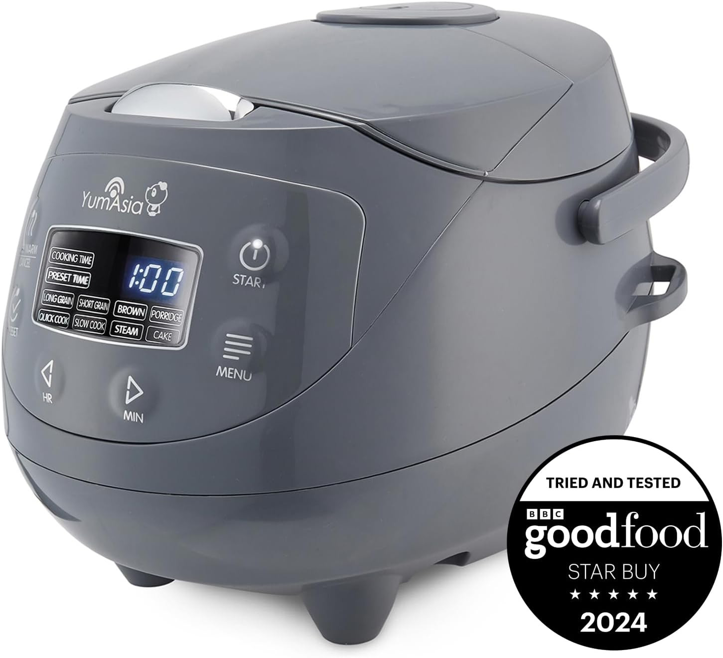 Panda Mini Rice Cooker with Ninja Ceramic Bowl and Advanced Fuzzy Logic (3.5 Cup