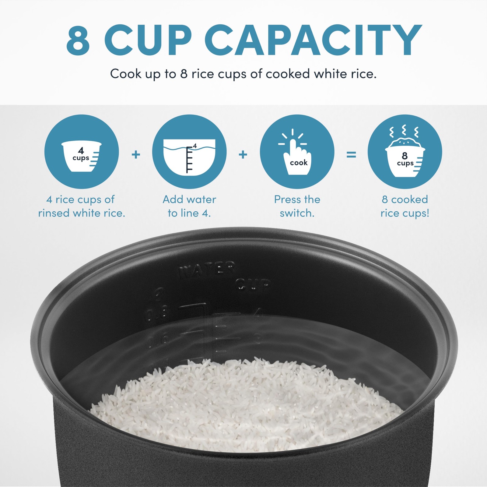 AROMA® CoreCoat™ Digital Rice Cooker/Steamer: Nonstick Ceramic, 8-Cup Cooked