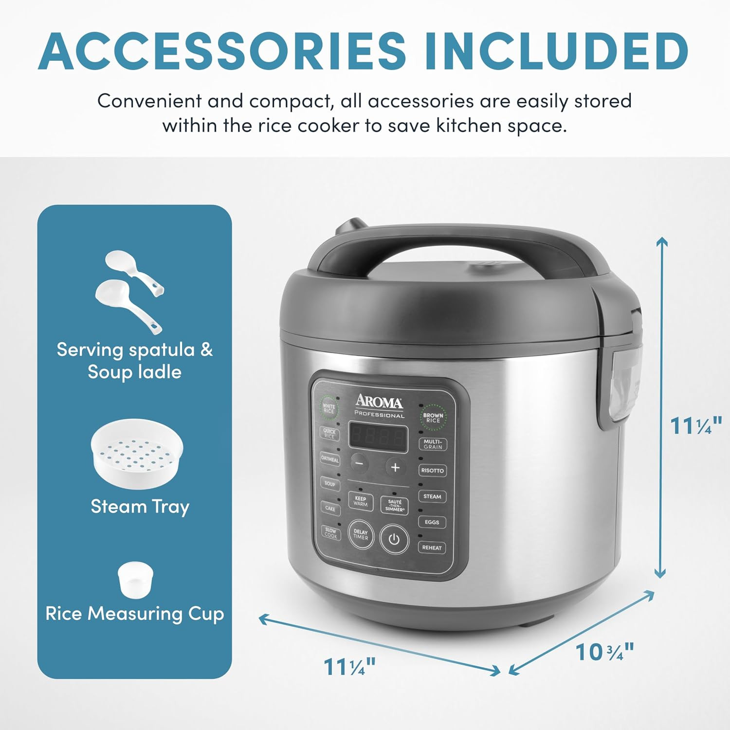 AROMA Professional Digital Rice Cooker, 10-Cup (Uncooked) / 20-Cup (Cooked), Mul