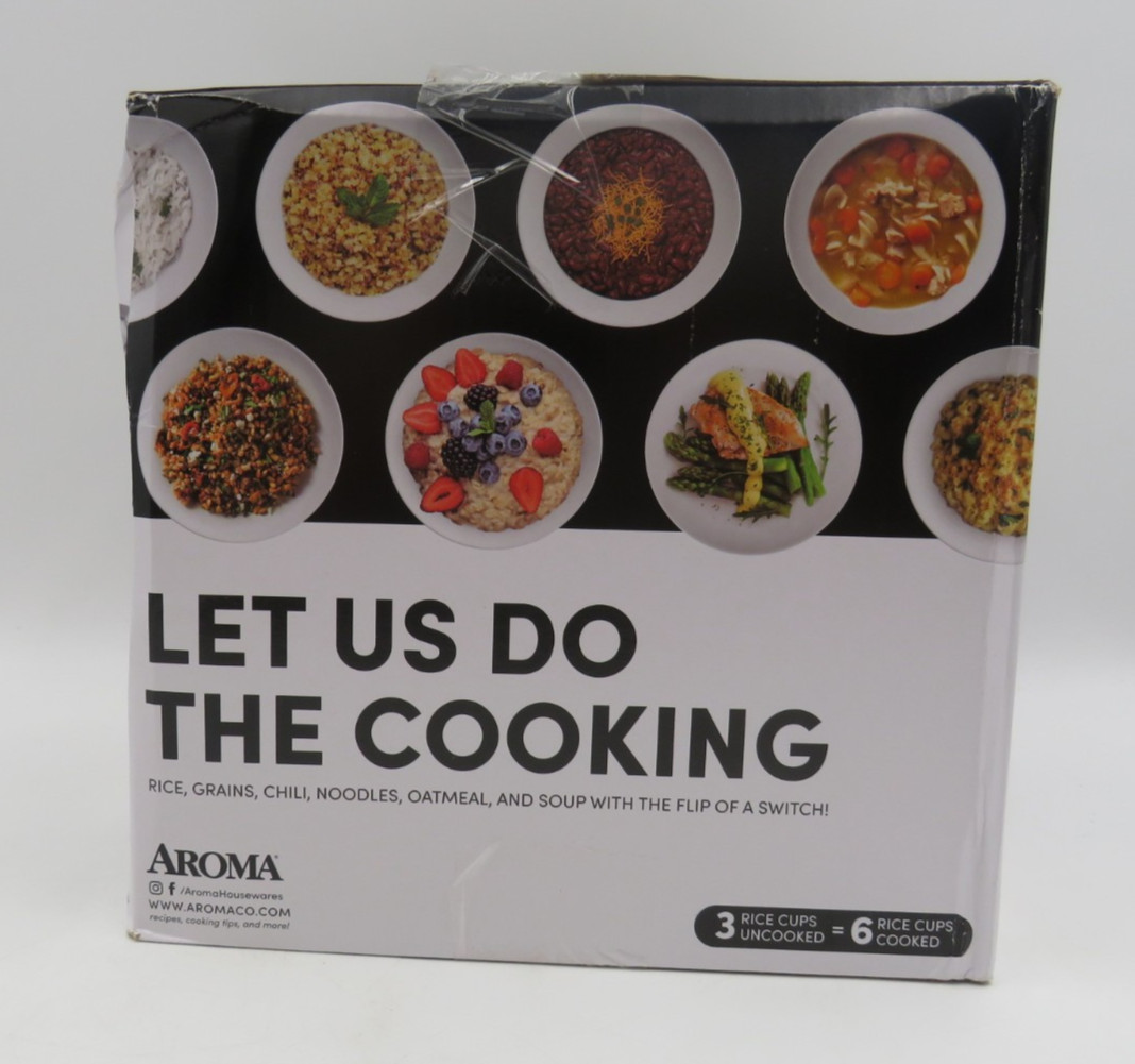 Aroma Rice & Grain Cooker w/Spatula Measuring Cup Steam Tray Pot NEW SEALED
