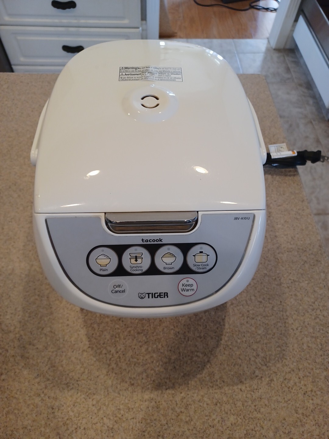 Tiger JBV-A10U 5.5 Cup Multi-Functional Rice Cooker, White