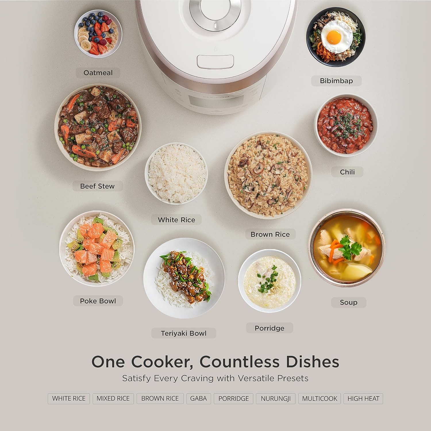 High Pressure Rice Cooker 10-Cup Uncooked / 20-Cup Cooked with Nonstick Inner Po