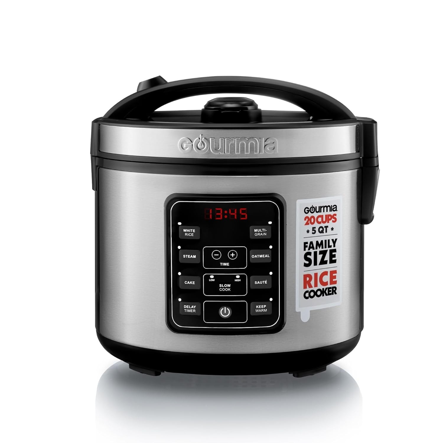 Rice Cooker – 5 Qt Capacity 20 Cup Cooked 10 Cup Uncooked Digital Controls 6