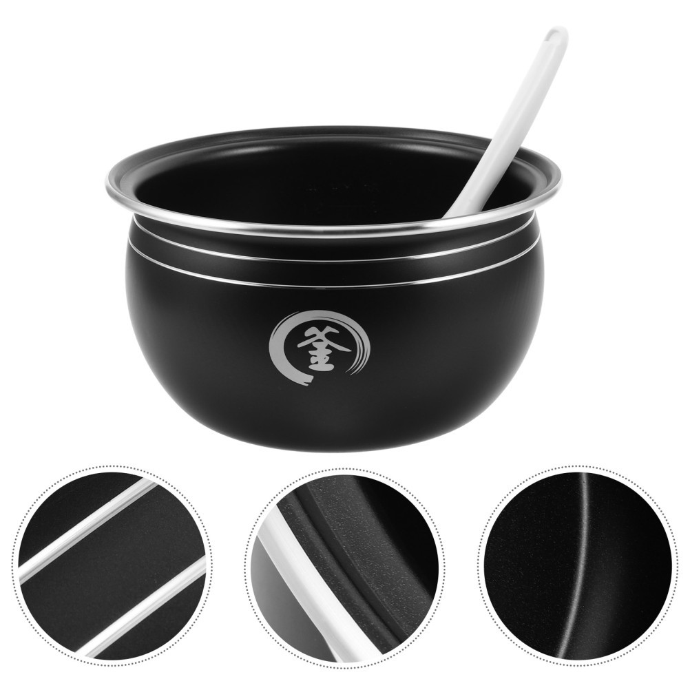 Electric Rice Cooker Nonstick Inner Pot 3L Black Aluminum Alloy Replacement