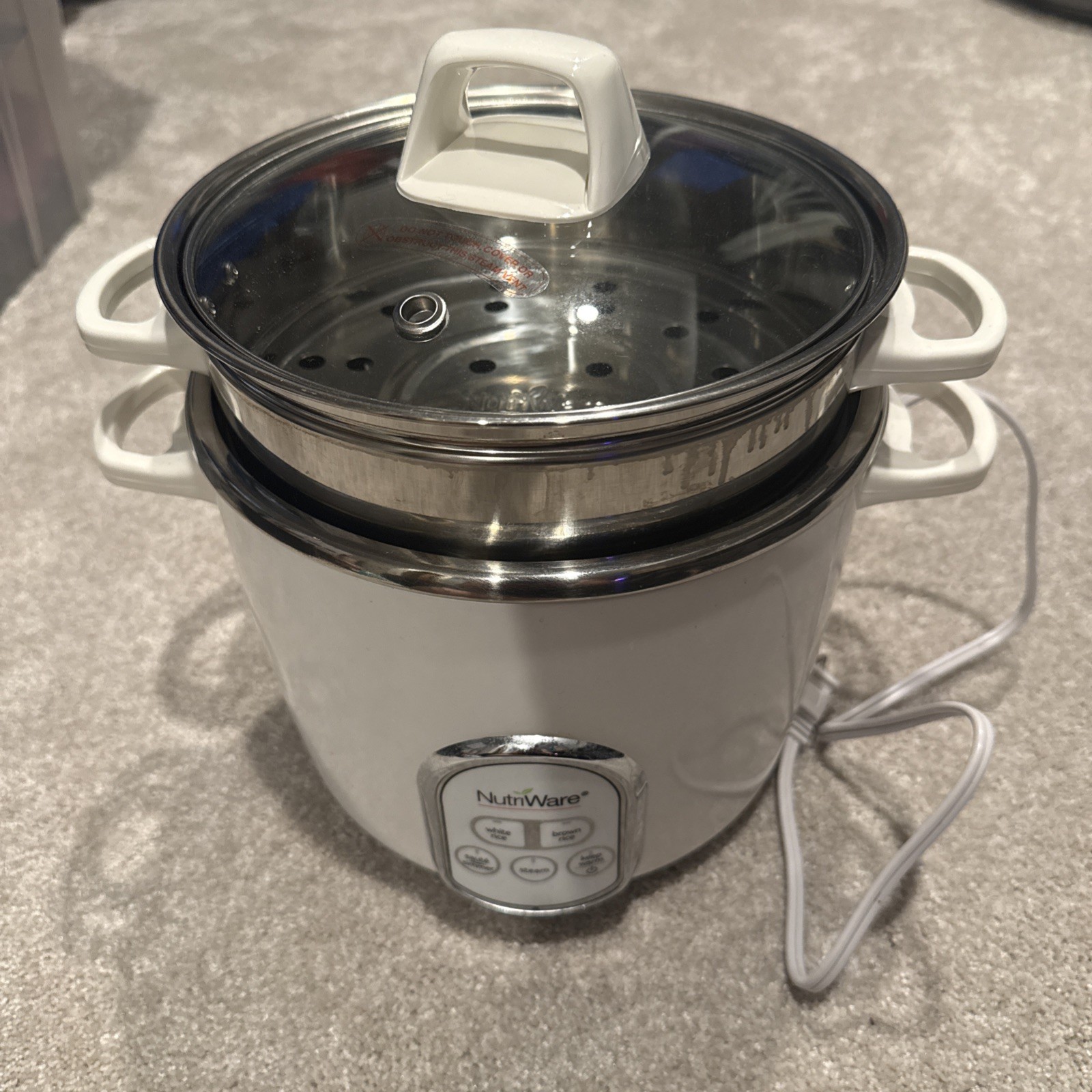Aroma NutriWare 14-Cup Digital Rice Cooker & Food Steamer NRC-690SD-1SG White