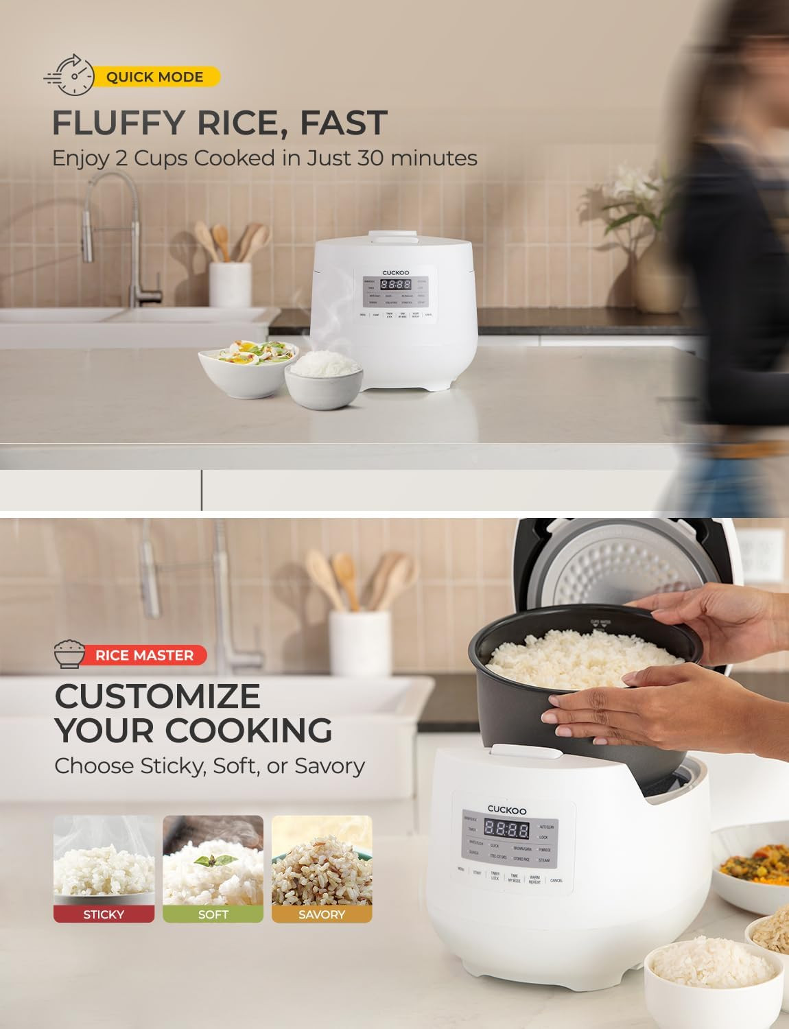 6-Cup / 1.5 Qt. (Uncooked) Micom Rice Cooker and Warmer, Steamer Basket, 11 Oper