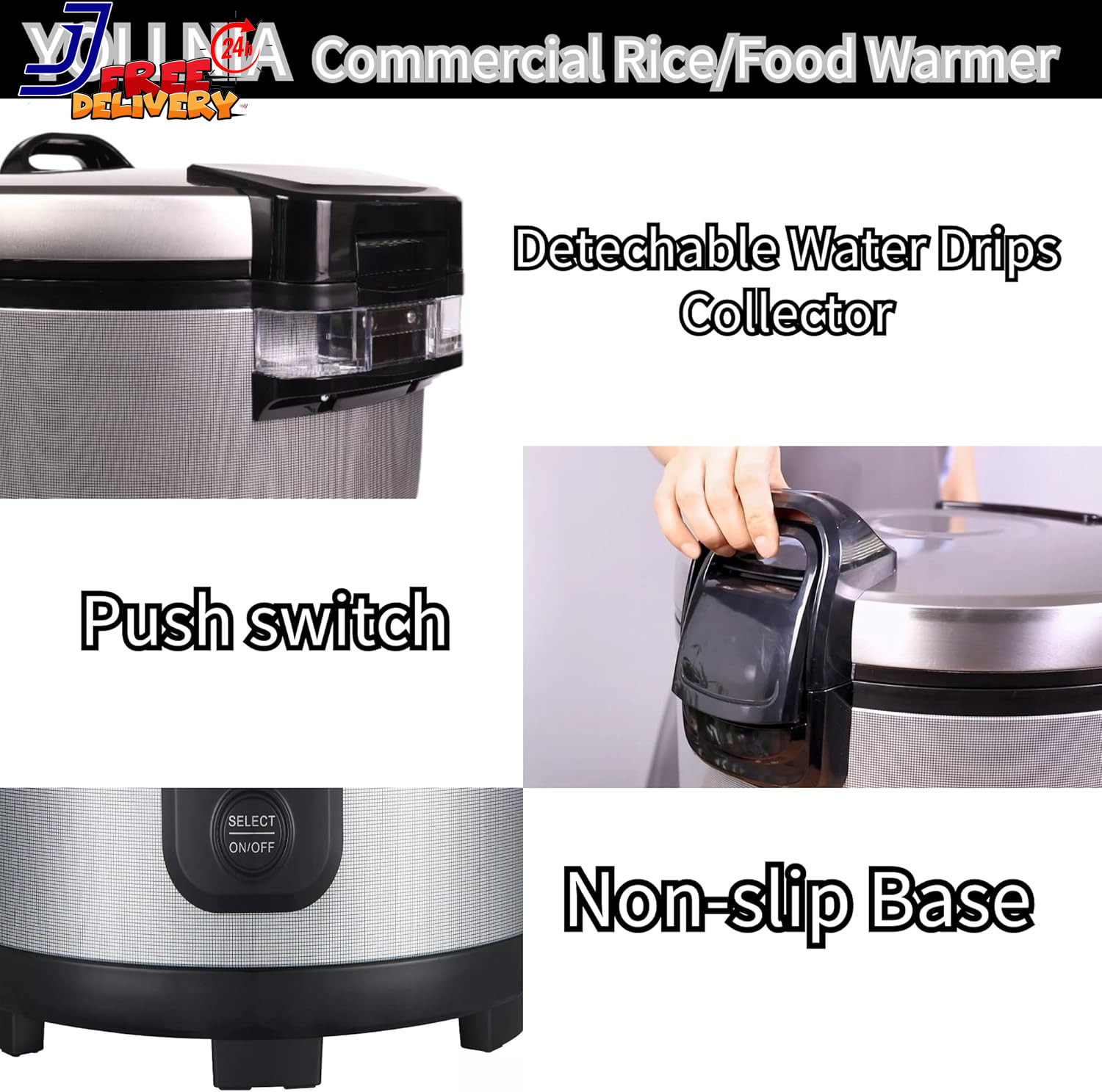 55 Raw/110 CUP Commercial Rice Warmer(Not Rice Cooker) Portable 18.1QT Big Rice