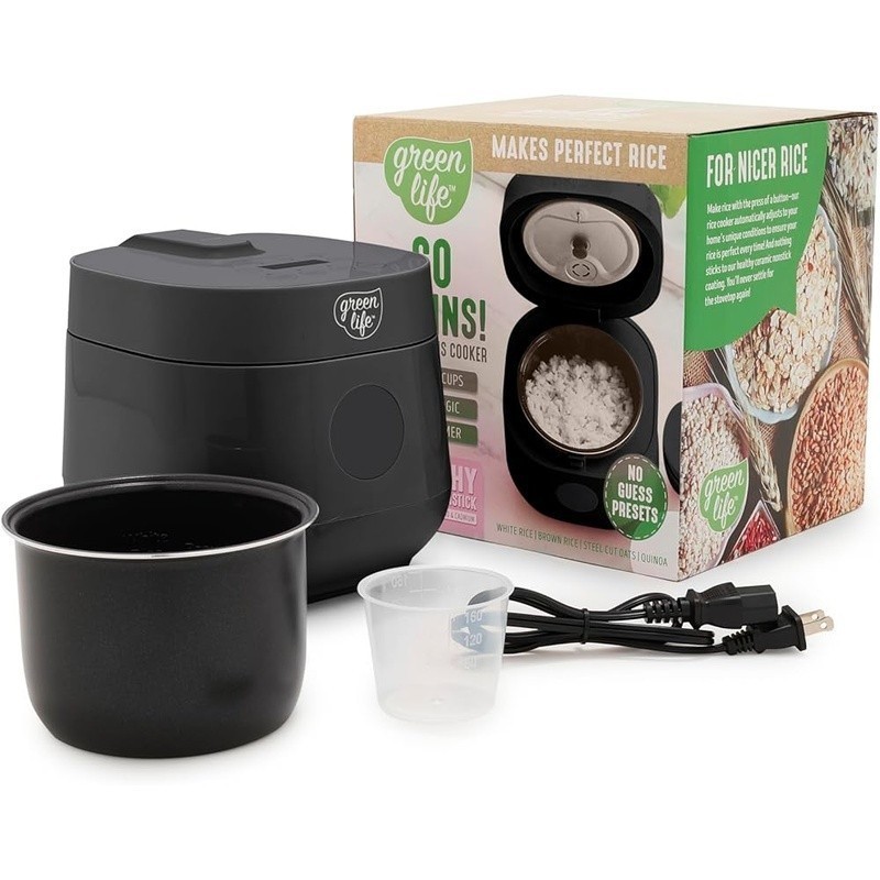 1.5 QT Rice Cooker One-Touch Cooking Ceramic Nonstick Smart Delay Timer Compact