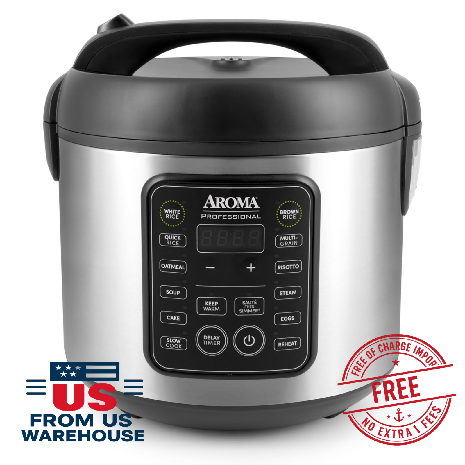 Aroma 20 Cup Digital Rice Cooker 5Qt Multicooker Steamer Slow Cooker