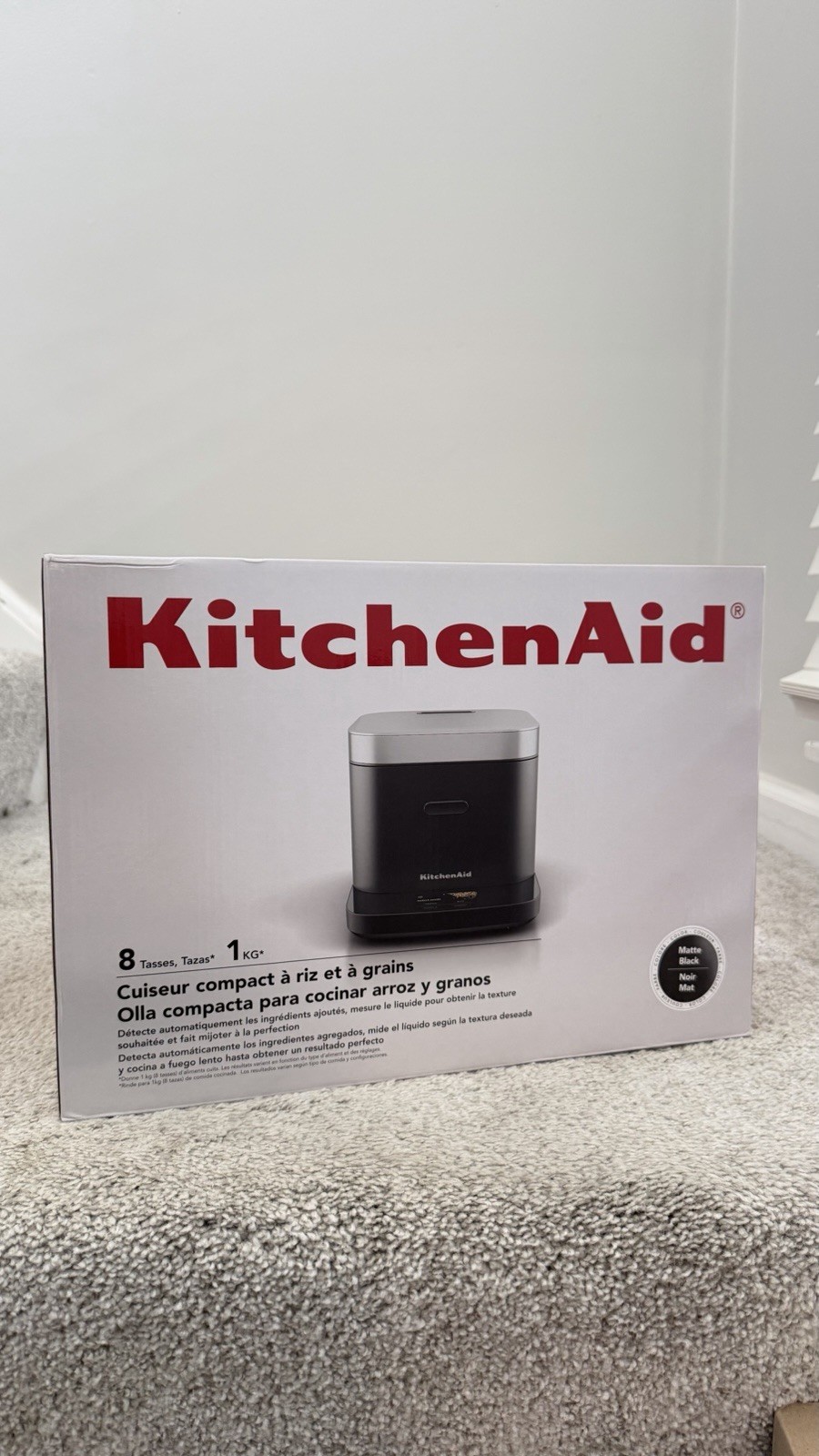 KitchenAid KGC2154BM 8-Cup Rice Cooker & Steamer Matte Black, 16 Prog