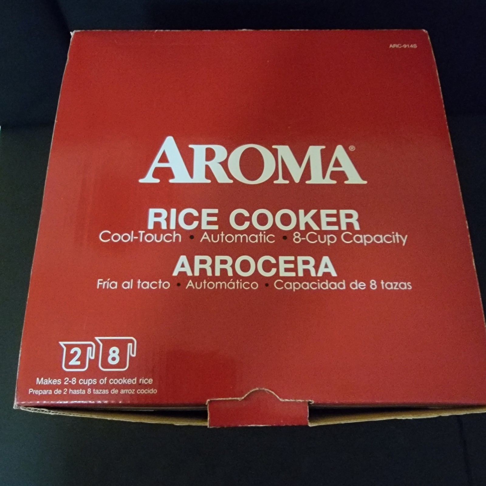 Aroma Rice Cooker ARC-914S 8-Cup Cooked Capacity One-Touch White New In Box