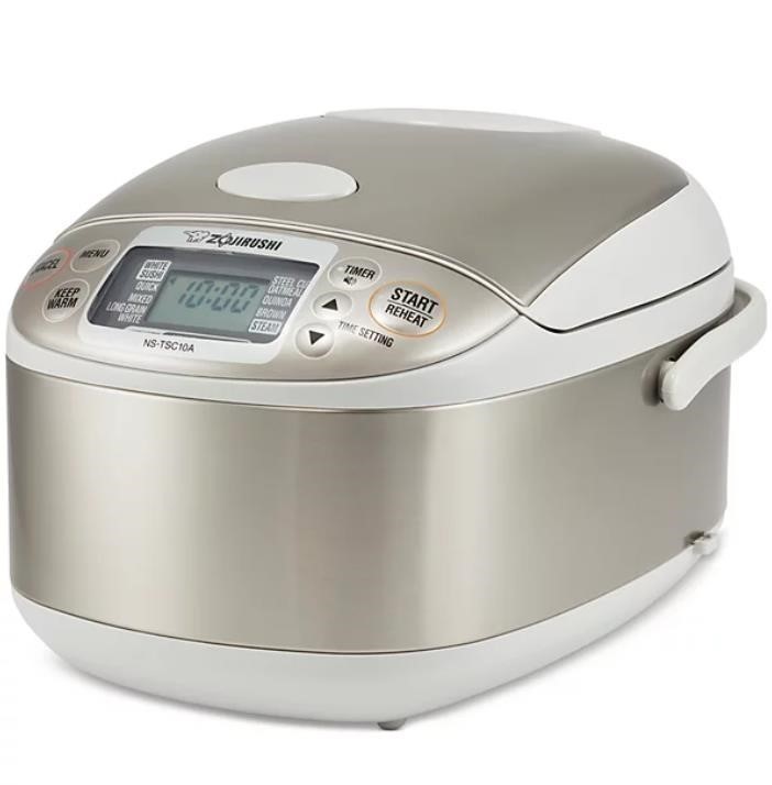 Zojirushi 5.5 Cup Micom Rice Cooker and Warmer Stainless Gray NS-TSC10A