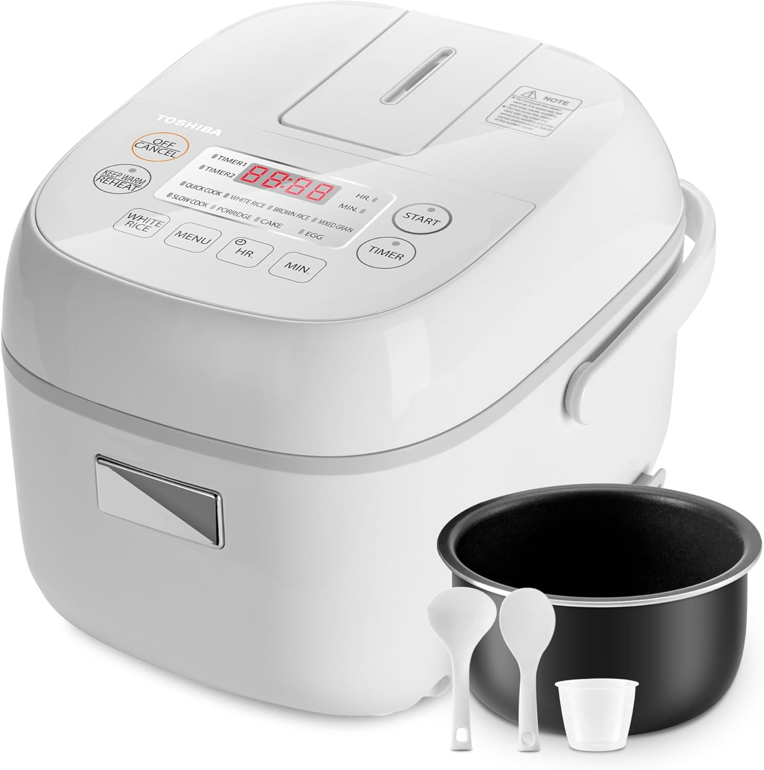 Olla Arrocera Mini 3Tazas Vaporera Calentador Temporizador 24h Blanca Portatil
