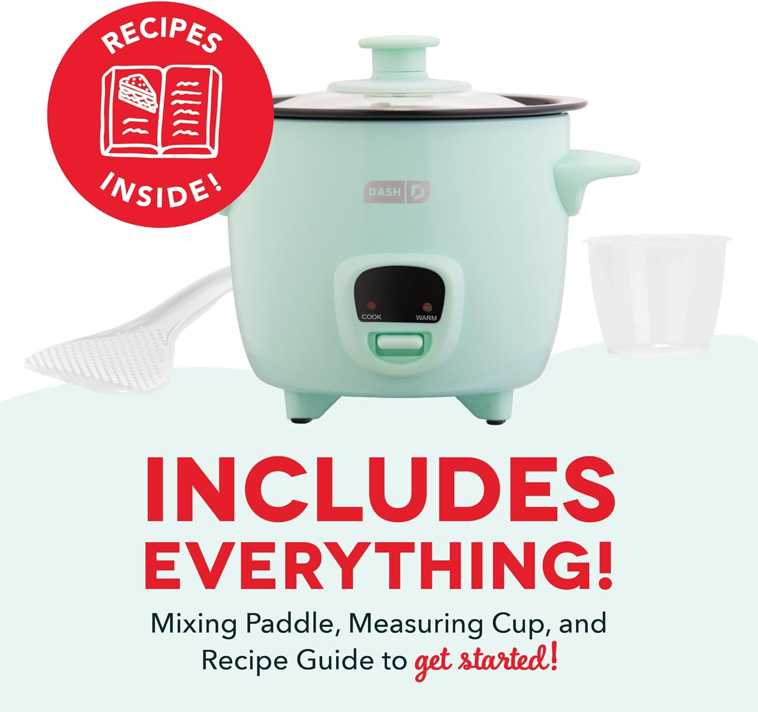 Mini Rice Cooker Steamer with Removable Nonstick Pot, Keep Warm Function