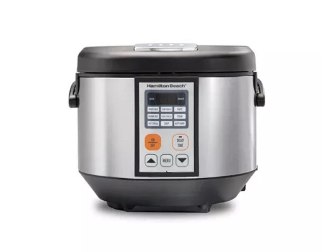 Hamilton Beach Digital MultiCooker 4.5 Quart Multi Functional Glass Lid