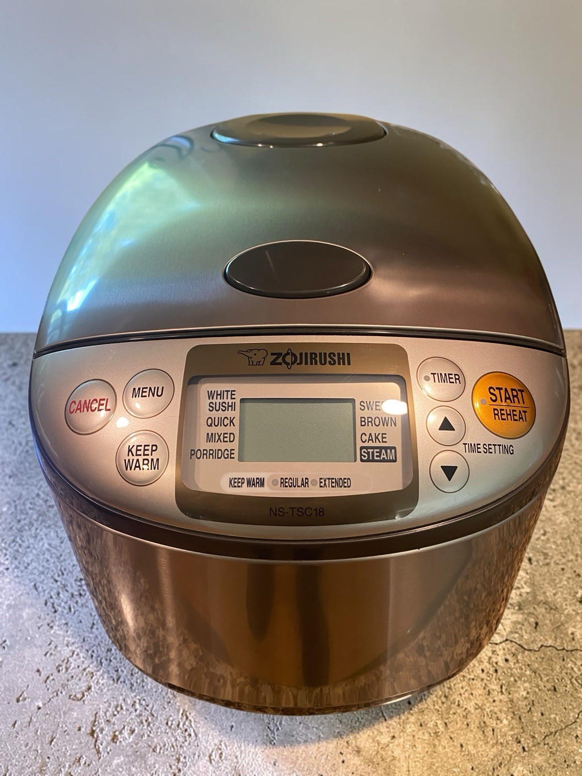 Zojirushi 10 Cups Micom Rice Cooker Warmer NS-TSC18 Stainless With Steam Tested