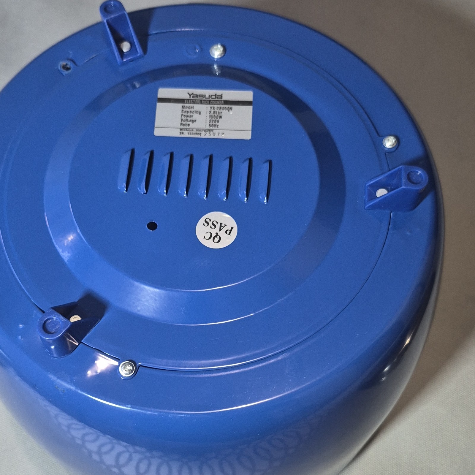 Yasuda YS-2000DW Electric Rice Cooker Blue 2.8L 1000W Cook/Warm Switch