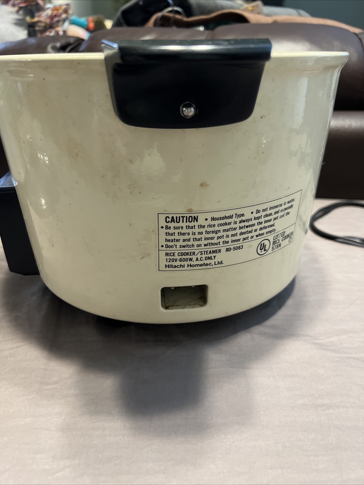 VINTAGE Hitachi Chime-O-Matic Rice Cooker Steamer RD-5083 Cooker Base ONLY -Read