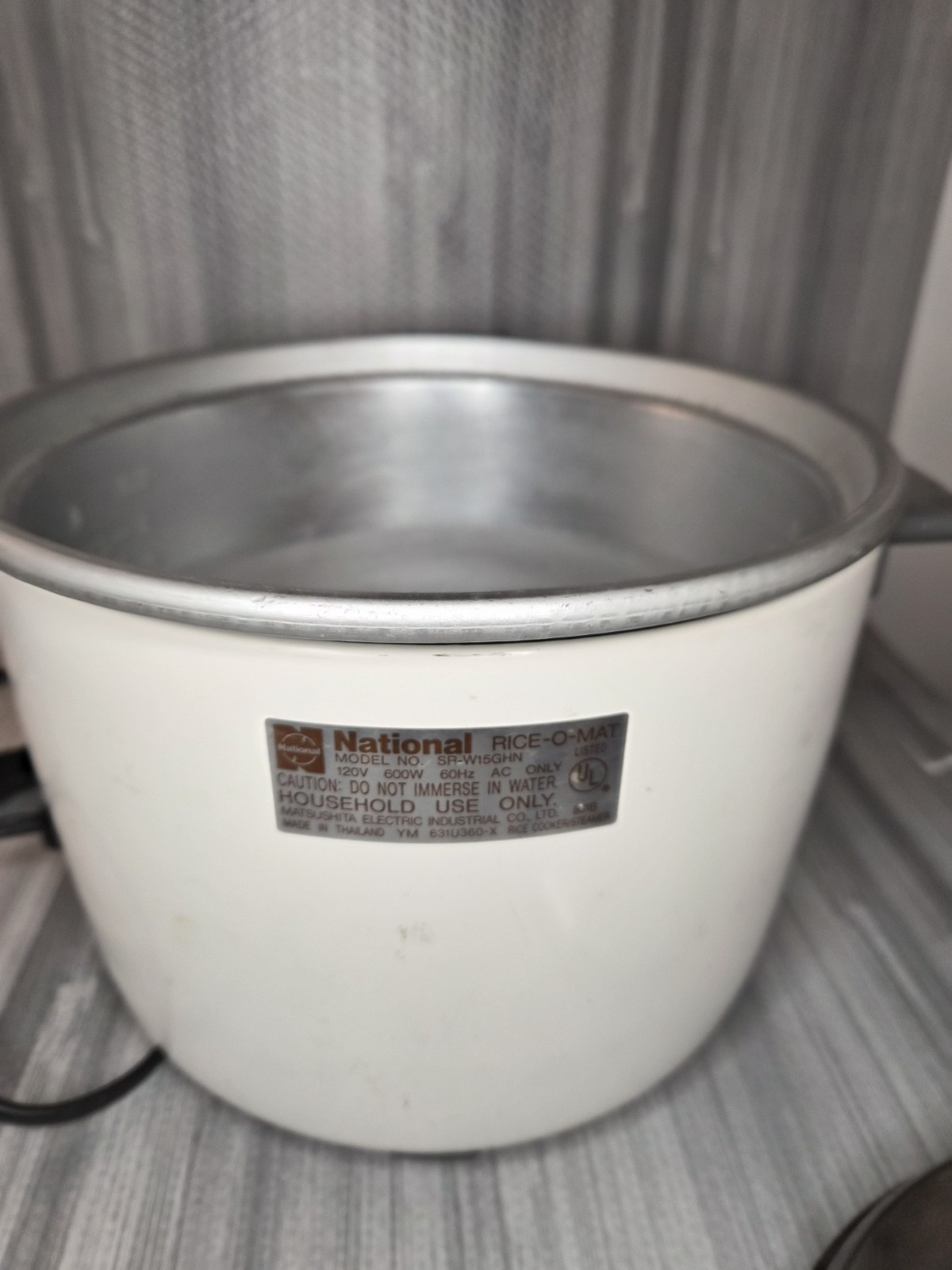 National Rice Cooker Steamer Rice O Mat 8 Cup White Vintage Tested SR-W15GHN