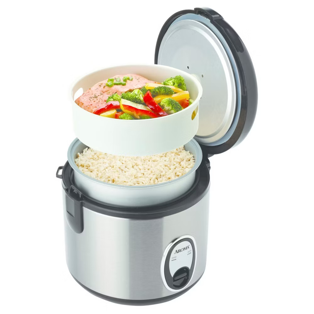 Aroma 8 Cup Rice Cooker – Stainless Steel ARC-904SB