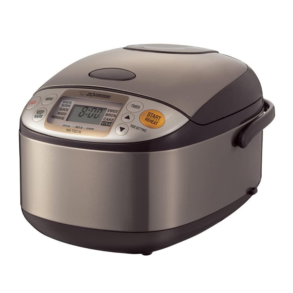 Zojirushi NS-TSC10 5-1/2-Cup (Uncooked) Micom Rice 5.5 cups, Stainless Brown