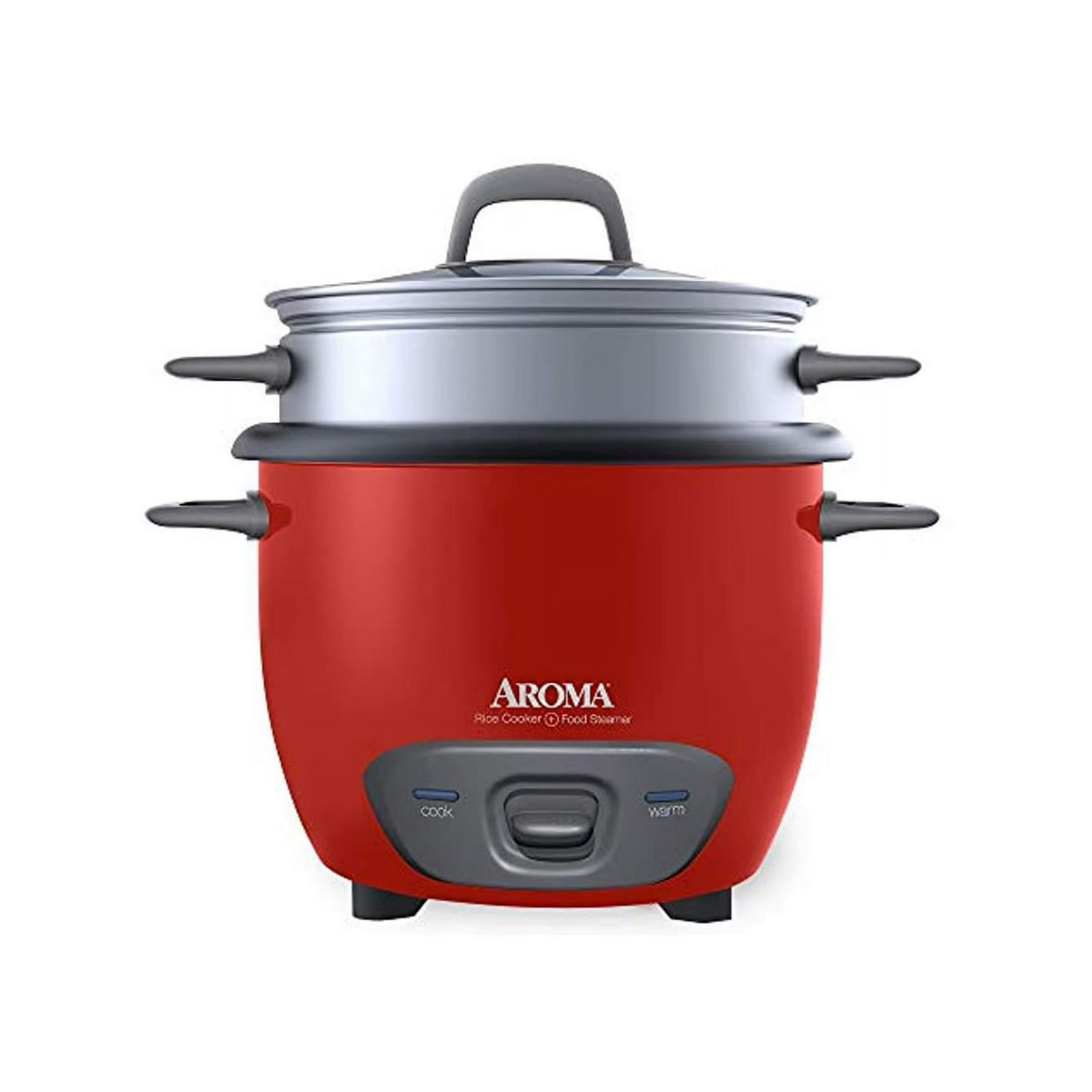AROMA® 6-Cup (Cooked) / 1.5Qt. Rice & Grain Cooker, Red, New, ARC-743-1NGR