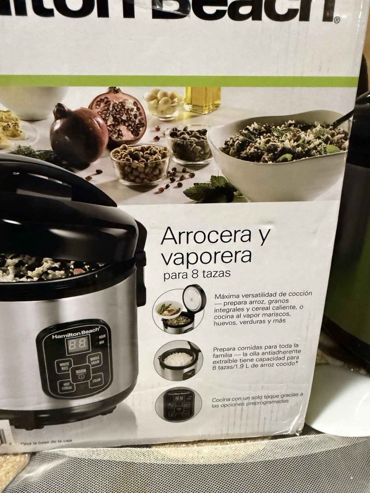 Hamilton Beach Rice Cooker & Steamer 8 Cups 37518MN Stainless Steel Silver Black