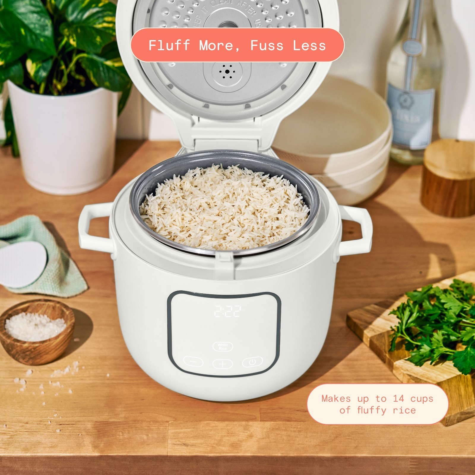 Beautiful 14-Cup Cooked, 6-Cups Uncooked Electric Rice and Grain Cooker, EverGoo