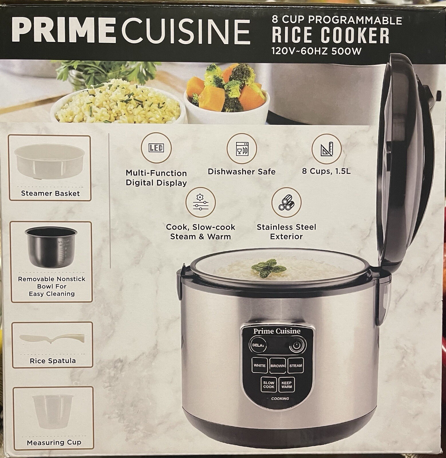 8 Cup Prime Cuisin Programmable Rice Cooker