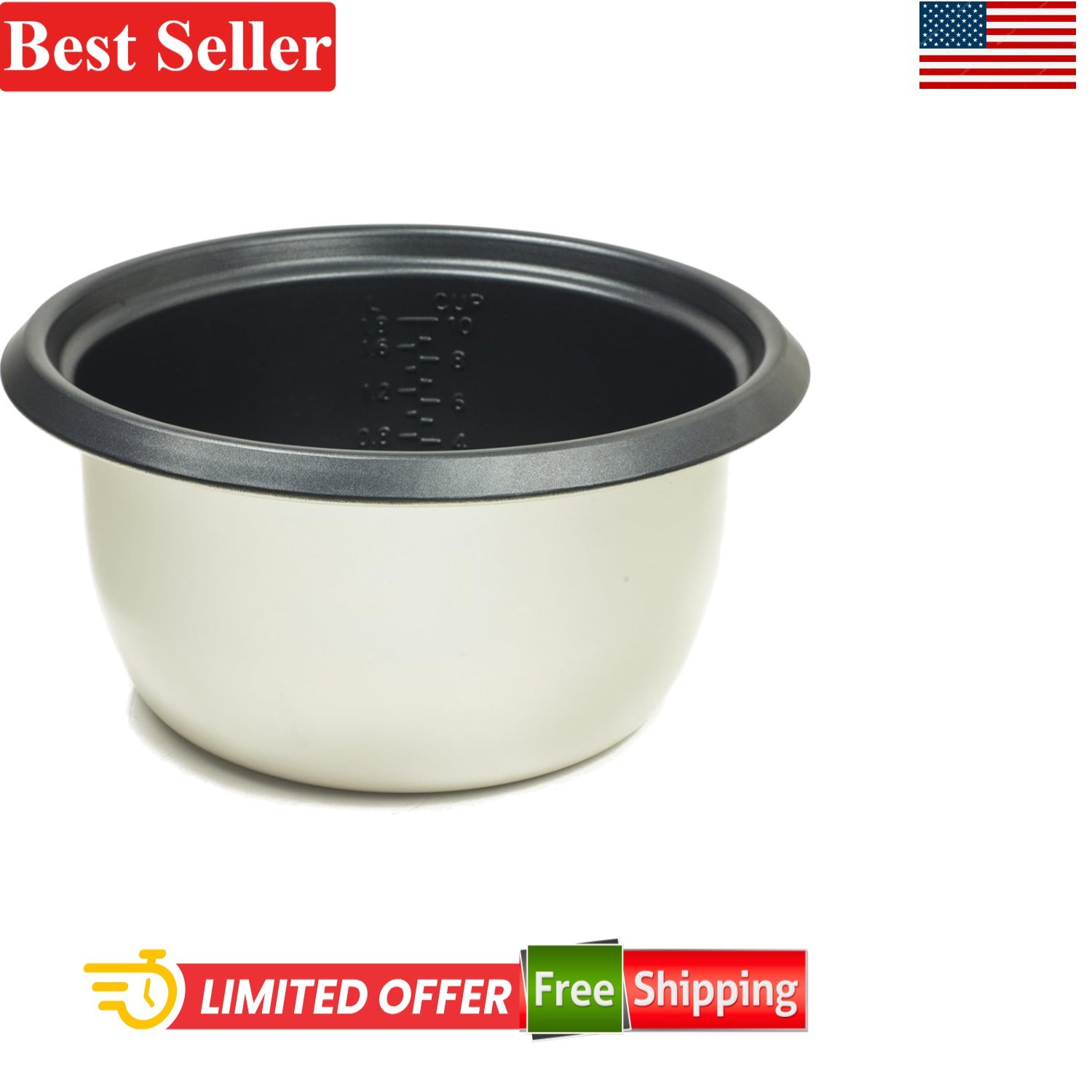 Automatic Persian Rice Cooker Replacement Pot, 15-Cup Non-Stick Design