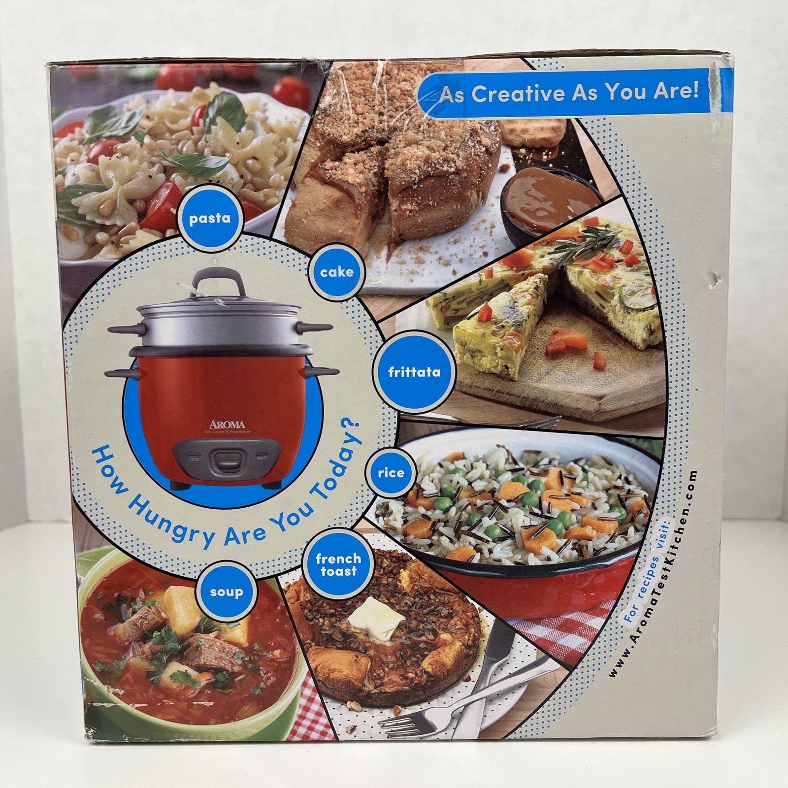 Aroma Housewares Rice Cooker Food Steamer 2-6 Cup Pot Style Red